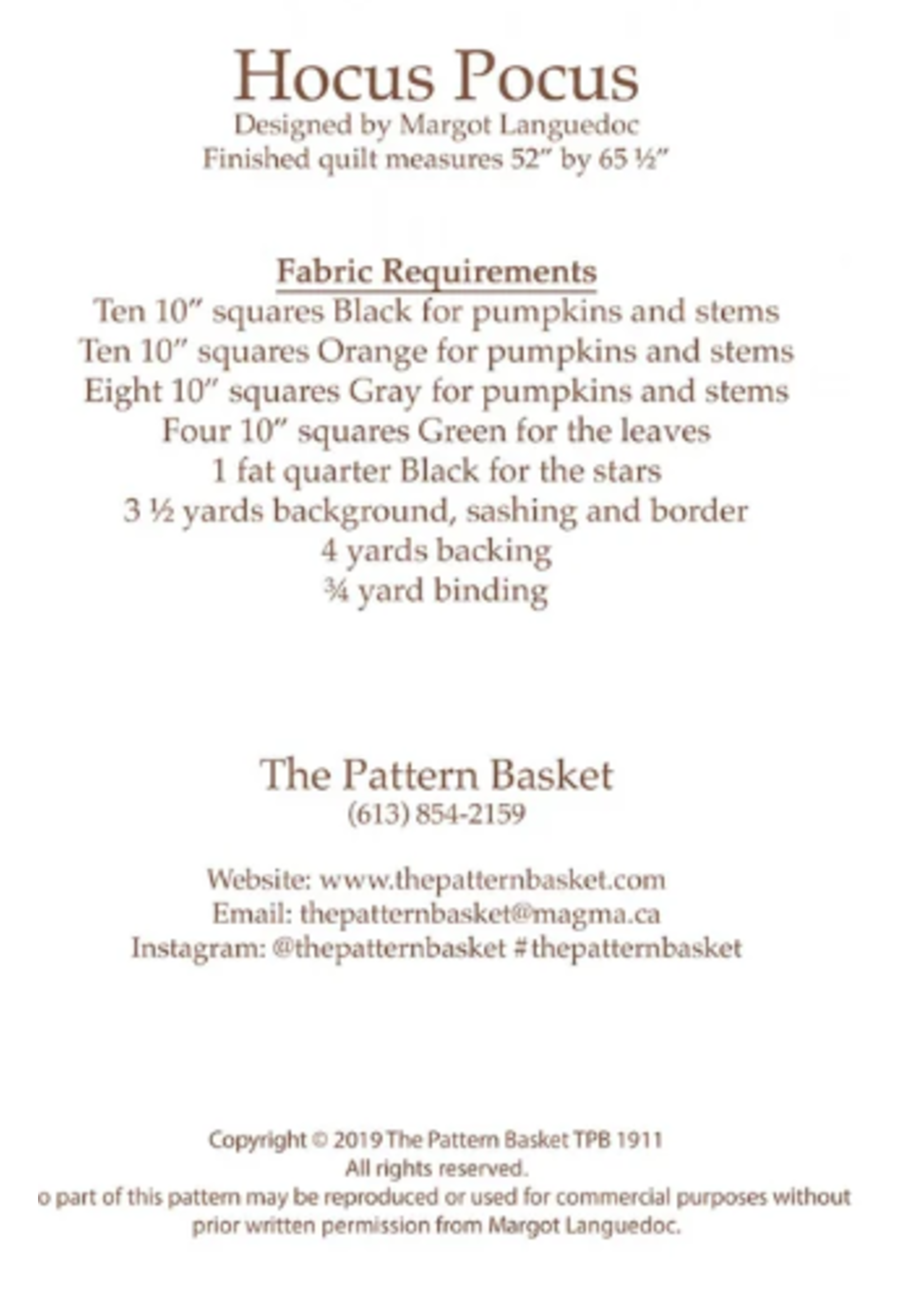 Hocus Pocus Quilt Pattern