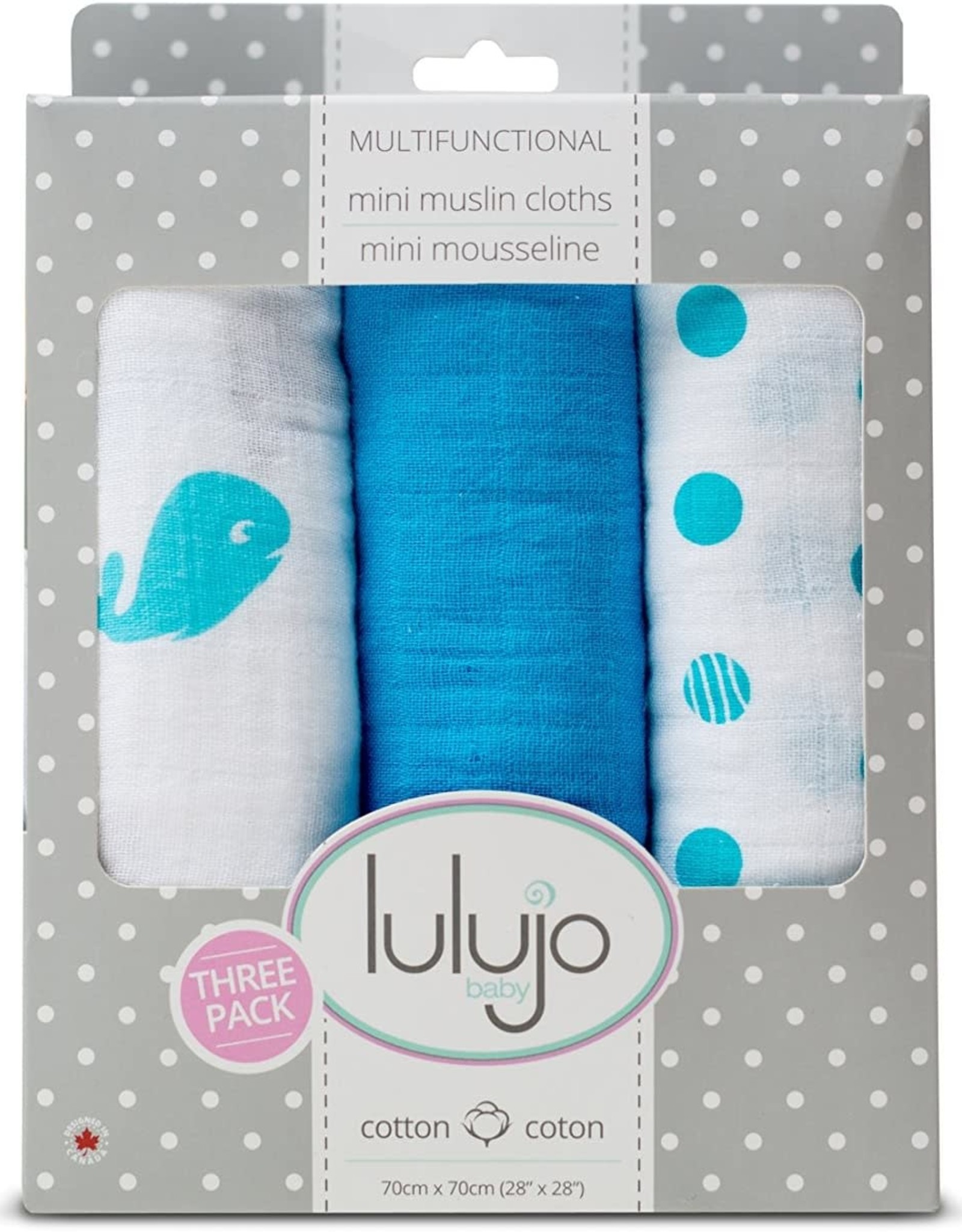 blue muslin squares