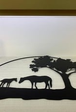Murals In Metal Horse with Foal Metal Art