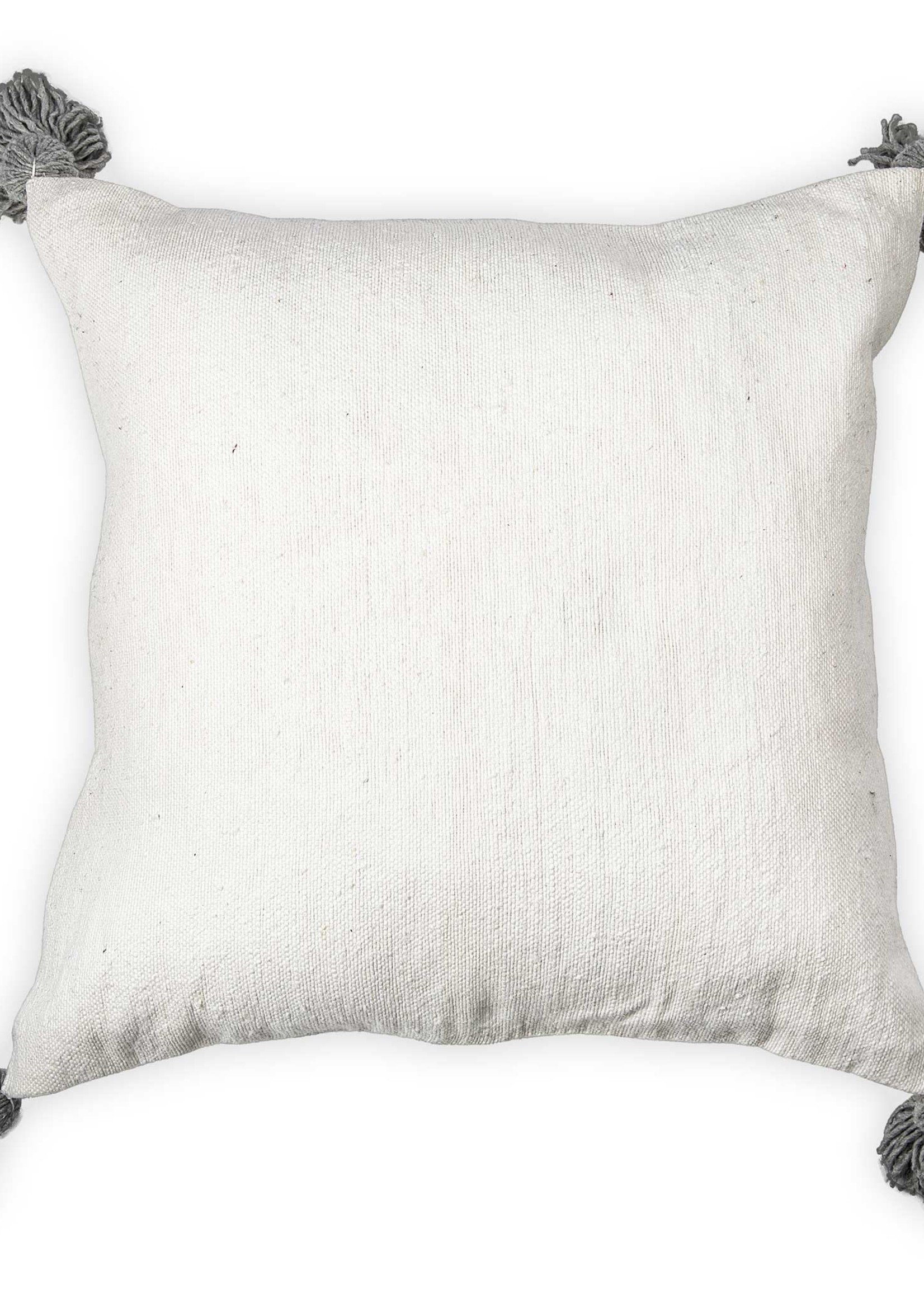 Pokoloko Moroccan Pillow - 20x20 - Light Grey Pom