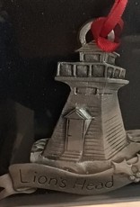 Lion's Head Lighthouse Pewter Ornament