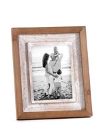 Gift Craft Brown & Distressed White Photo Frame - 5x7