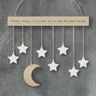 East of India Wooden mobile / hanger with moon & stars East of India Wooden mobile / hanger with moon & stars