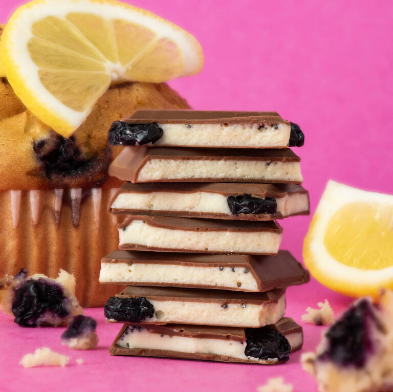 Seattle Chocolate Seattle chocolate ~ truffle bar 70g, Lemony Blueberry muffin
