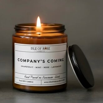 Isle of Rose Candle Co. Company's Coming 8oz Soy candle
