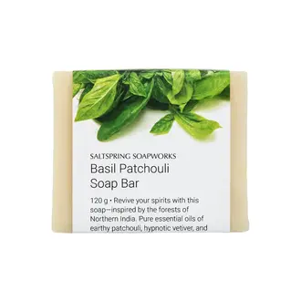 Saltspring Soapworks Basil Patchouli Soap Bar 120g