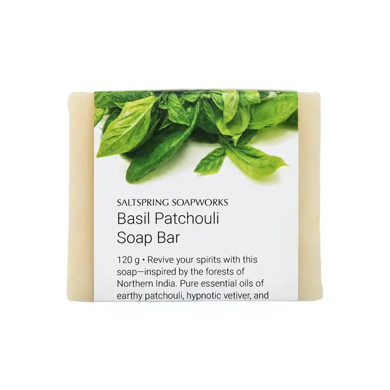 Saltspring Soapworks Basil Patchouli Soap Bar 120g