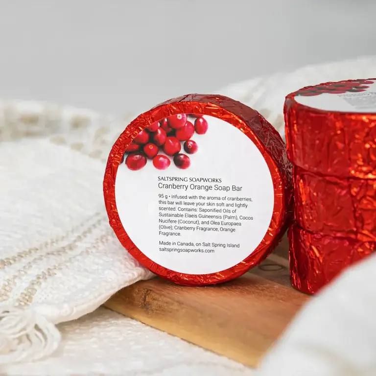 Saltspring Soapworks Cranberry Orange Soap Bar 80g