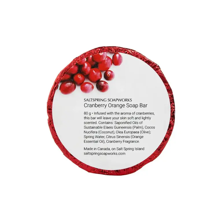 Saltspring Soapworks Cranberry Orange Soap Bar 80g
