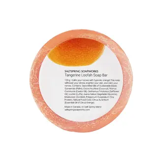 Saltspring Soapworks Tangerine Loofah Soap Bar 130g