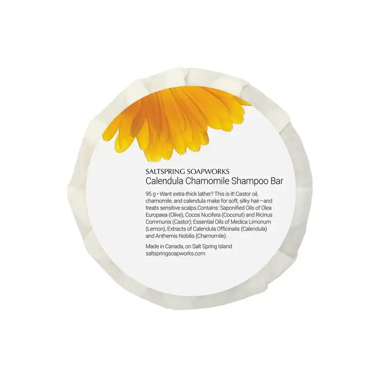 Saltspring Soapworks Calendula Chamomile shampoo bar 95g