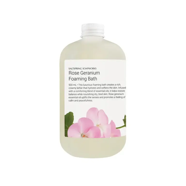 Saltspring Soapworks Rose Geranium Foaming bath 500ml