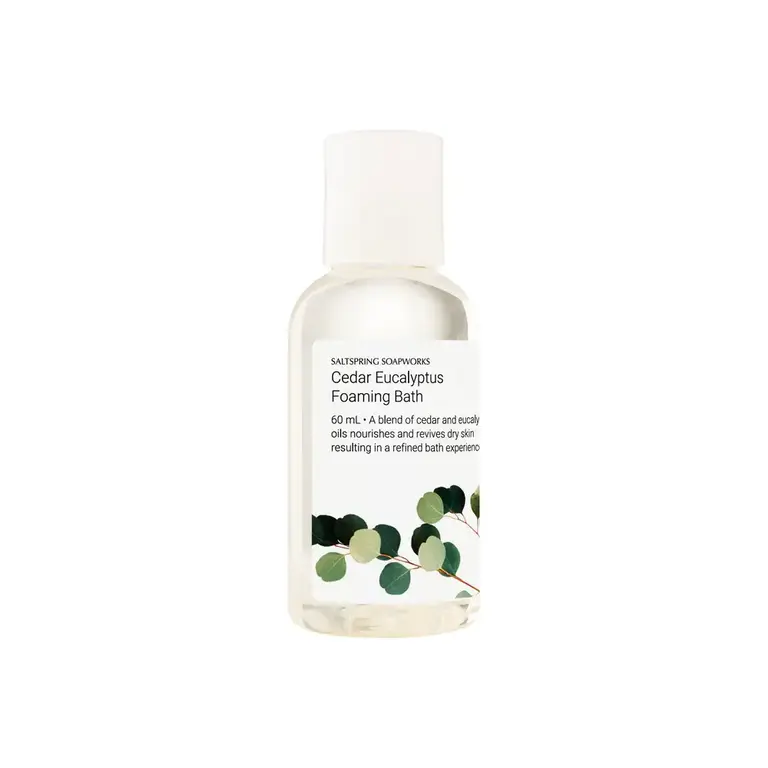Saltspring Soapworks Cedar Eucalyptus Bubble Bath, 60ml travel size