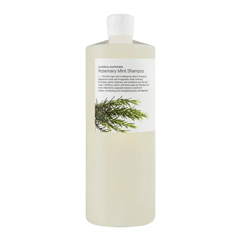 Saltspring Soapworks Rosemary Mint Shampoo 1 Litre bottle with pump