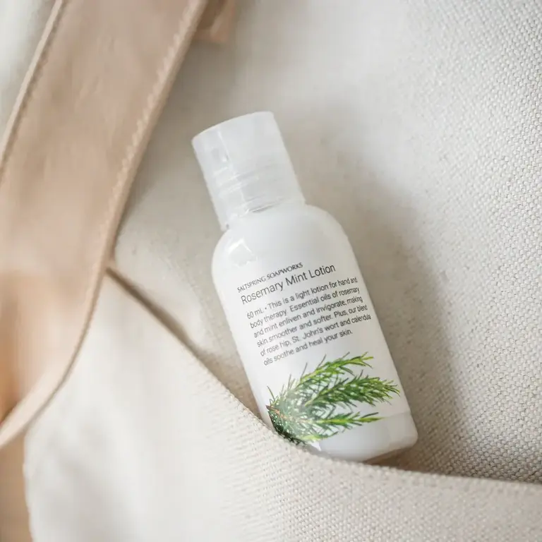 Saltspring Soapworks Rosemary mint lotion 60ml travel size