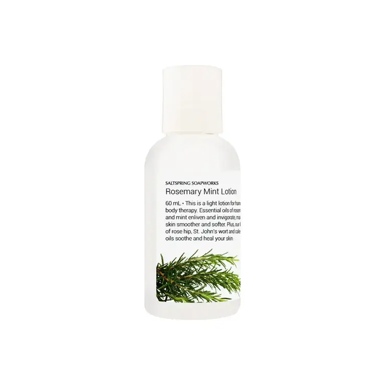 Saltspring Soapworks Rosemary mint lotion 60ml travel size