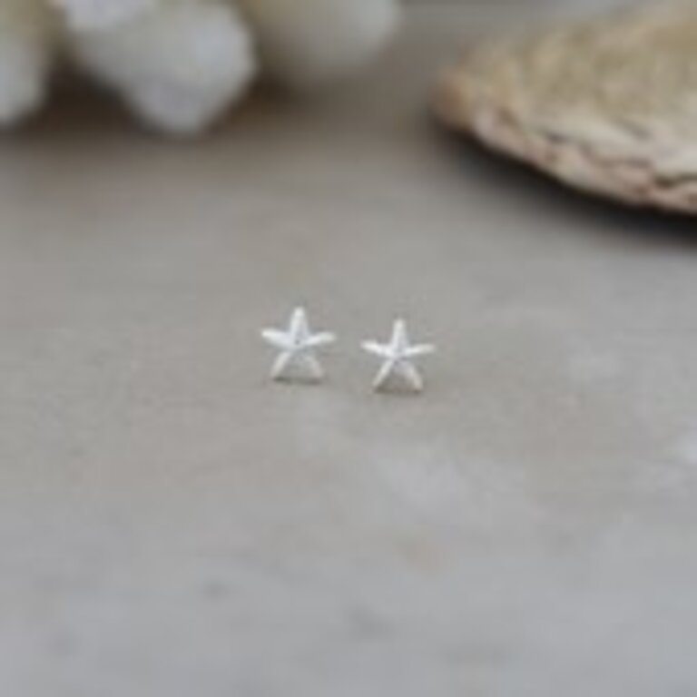 Glee Jewelry Silver plated baby starfish studs