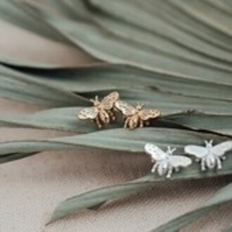 Glee Jewelry Silver plated Bee Love studs