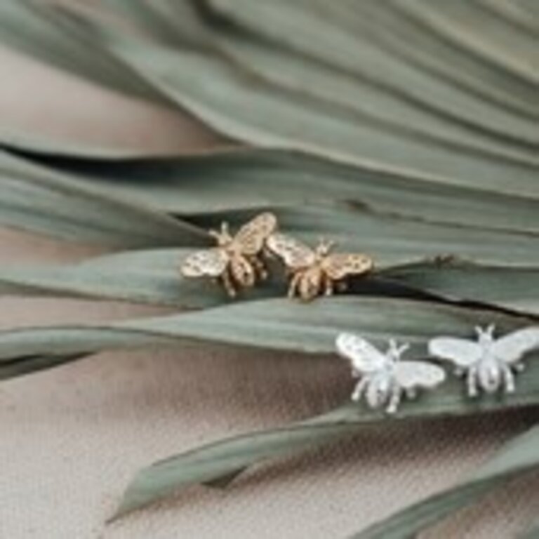 Glee Jewelry Silver plated Bee Love studs