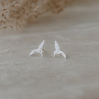 Glee Jewelry Silver plated Hummingbird studs