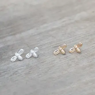 Glee Jewelry Silver plated Queen bee studs