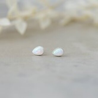 Glee Jewelry Silver plated Icy rain Opalite studs