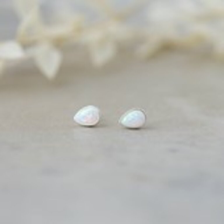 Glee Jewelry Silver plated Icy rain Opalite studs