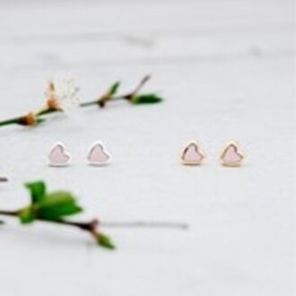 Glee Jewelry Silver plated Cherish heart studs