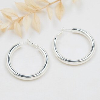 Glee Jewelry Silver plated Abundant hoops