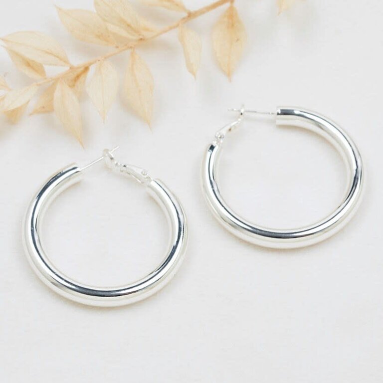 Glee Jewelry Silver plated Abundant hoops