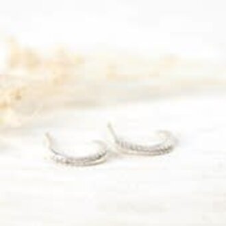 Glee Jewelry Silver plated tiny dancer hoops