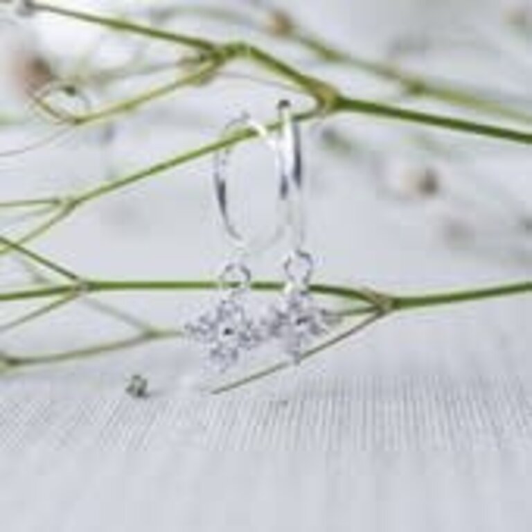 Glee Jewelry Silver plated Twila hoops, clear