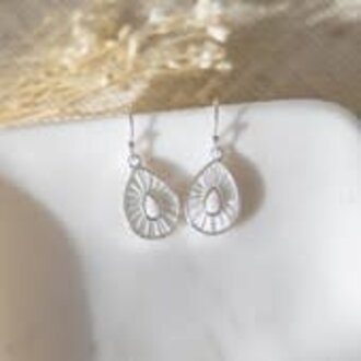 Glee Jewelry Silver plated Dewdrop earrings w. opals