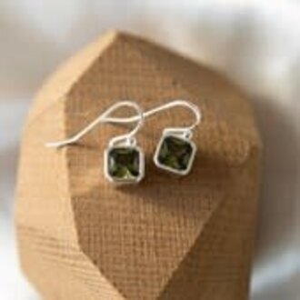 Glee Jewelry Silver plated Radiance earrings, green