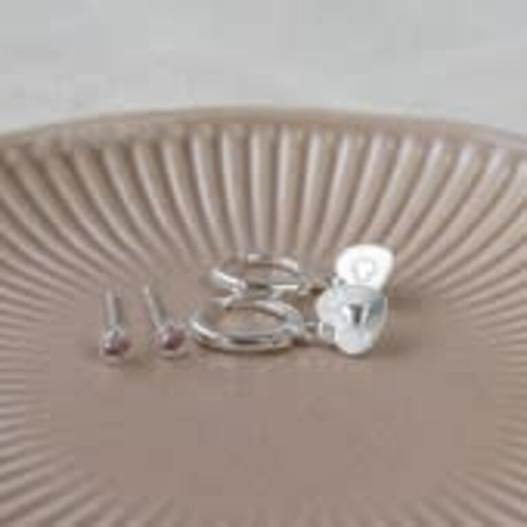 Glee Jewelry Silver plated Duet set sweetheart silver / pink