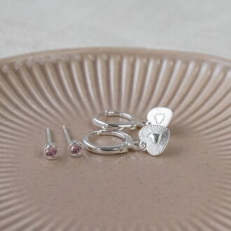 Glee Jewelry Silver plated Duet set sweetheart silver / pink