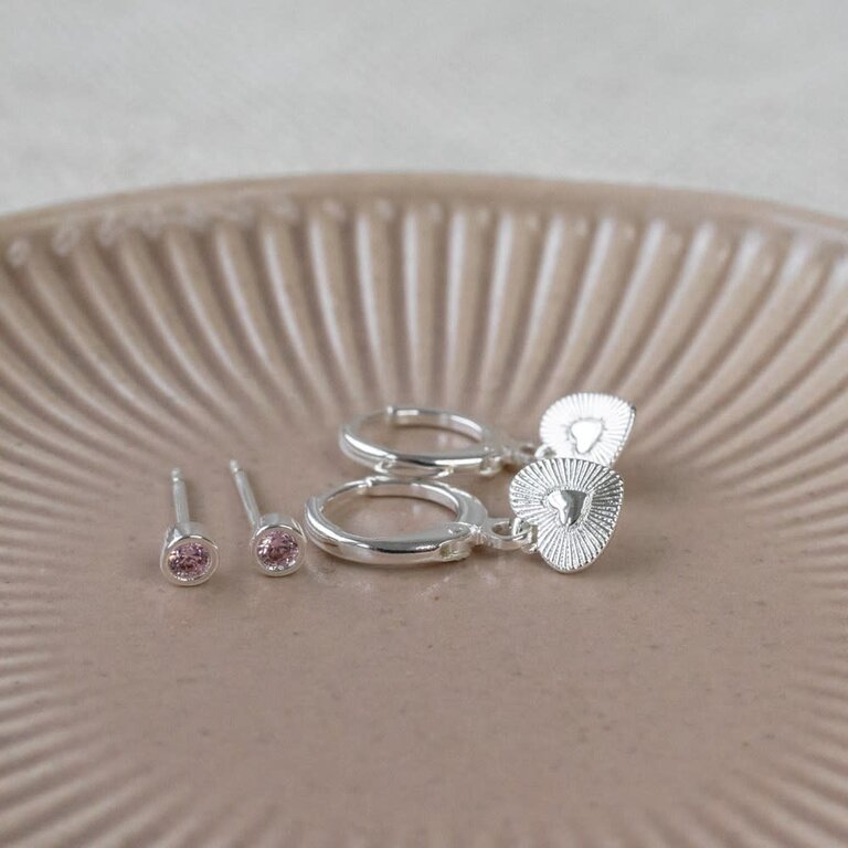 Glee Jewelry Silver plated Duet set sweetheart silver / pink