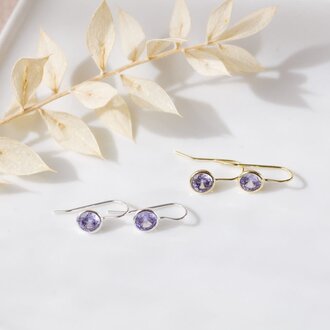 Glee Jewelry Silver plated Dazzle earrings, purple