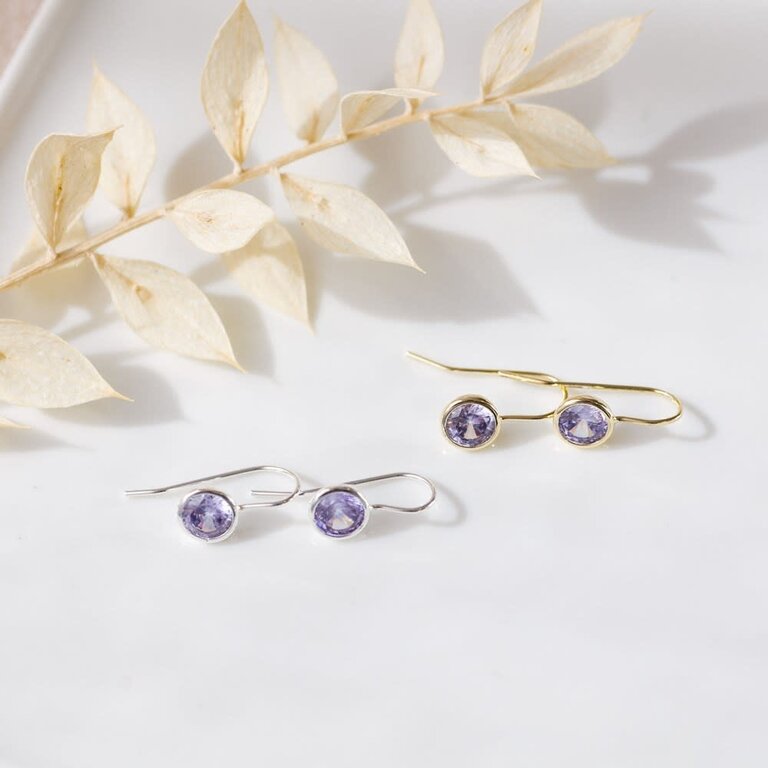 Glee Jewelry Silver plated Dazzle earrings, purple