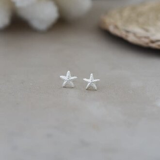 Glee Jewelry Silver plated baby starfish studs