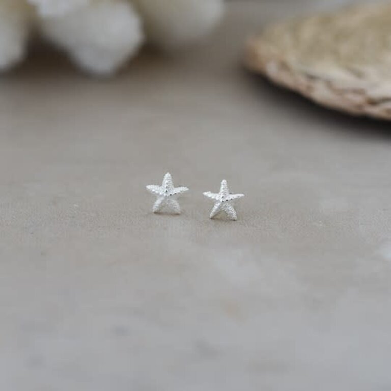 Glee Jewelry Silver plated baby starfish studs