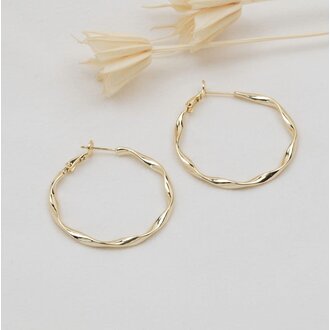 Glee Jewelry Gold plated Urban hoops