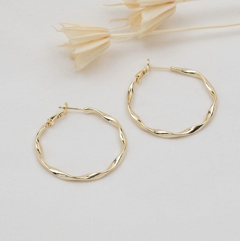 Glee Jewelry Gold plated Urban hoops
