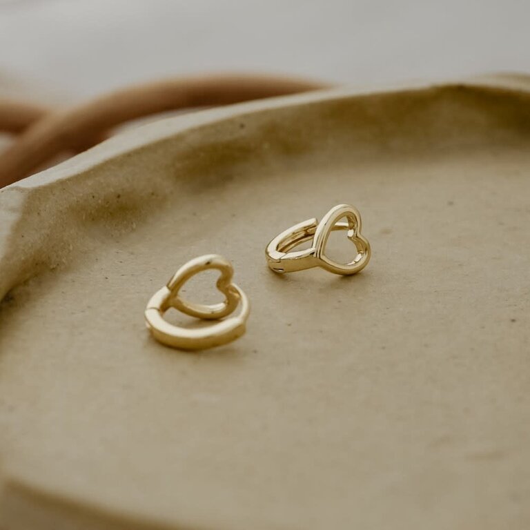Glee Jewelry Gold plated Sweetheart hoops