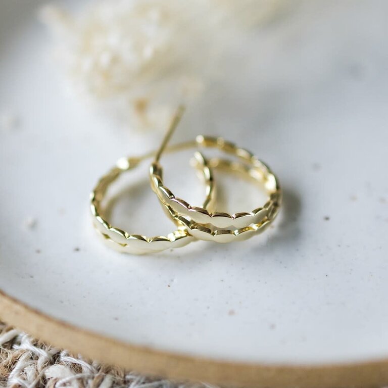 Glee Jewelry Gold plated Bella Curio hoops