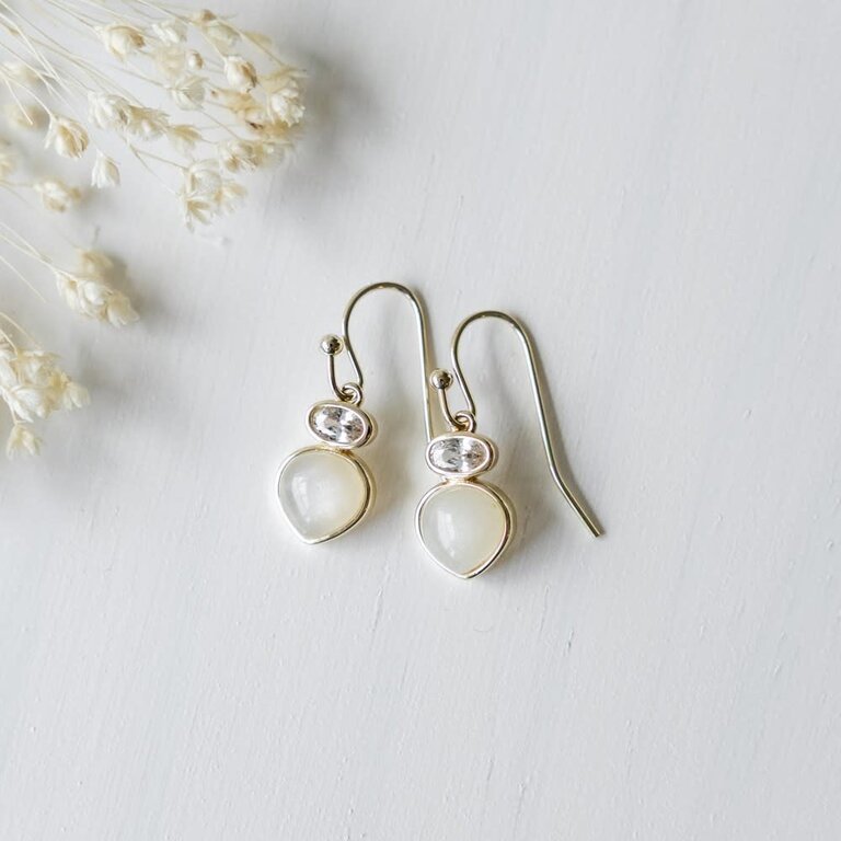 Glee Jewelry Gold plated Tasia earrings, moonstone