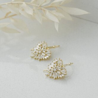 Glee Jewelry Gold plated, Elaborate heart earrings