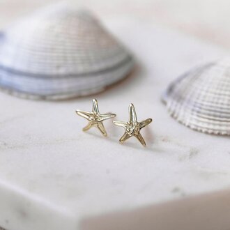 Glee Jewelry Gold plated Whimsical seastar studs