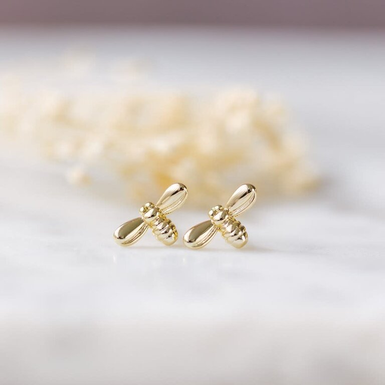 Glee Jewelry Gold plated Queen bee studs