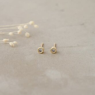 Glee Jewelry Gold plated Wink studs